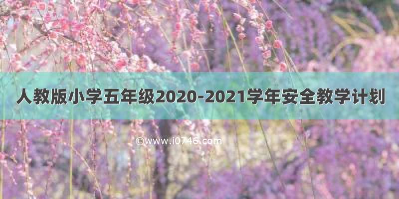 人教版小学五年级2020-2021学年安全教学计划