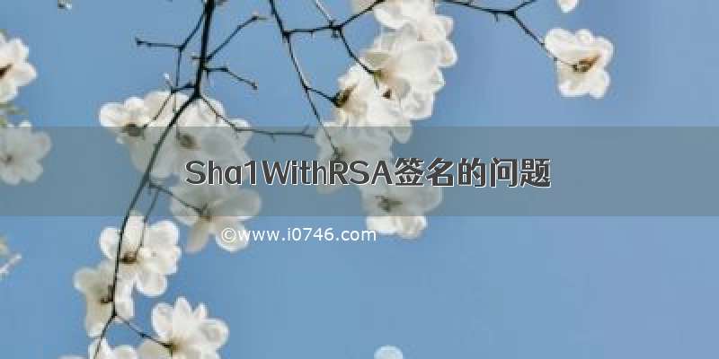 ​Sha1WithRSA签名的问题